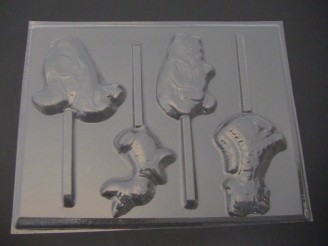 296sp Honey Bear Friends Large Chocolate Candy Lollipop Mold